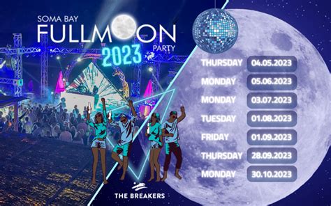 full moon party schedule 2023